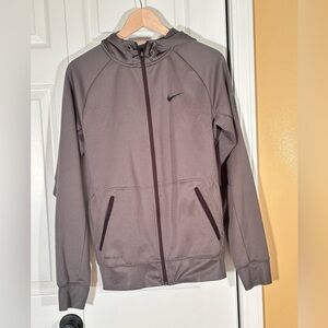 Unisex Gray Nike Hooded Sweatshirt Jacket